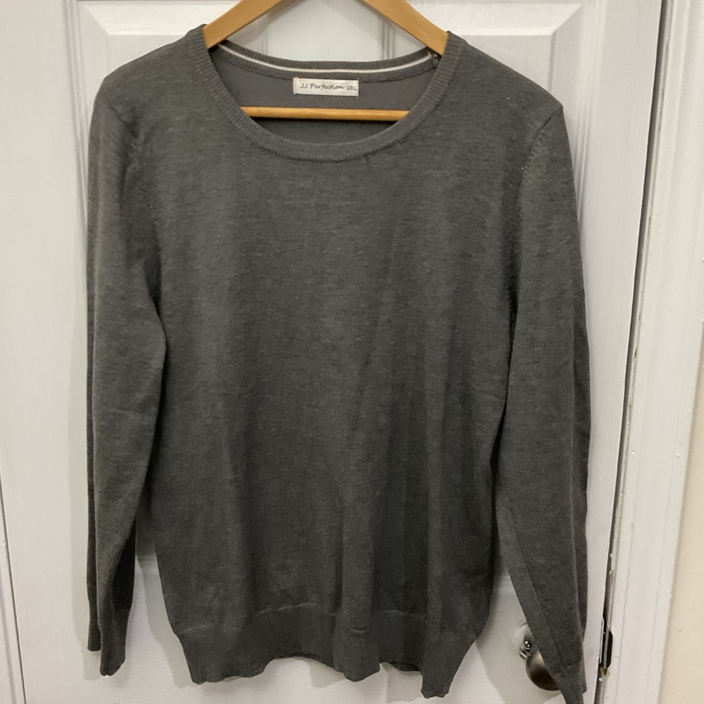 Perfection Women's Gray Crewneck Sweater